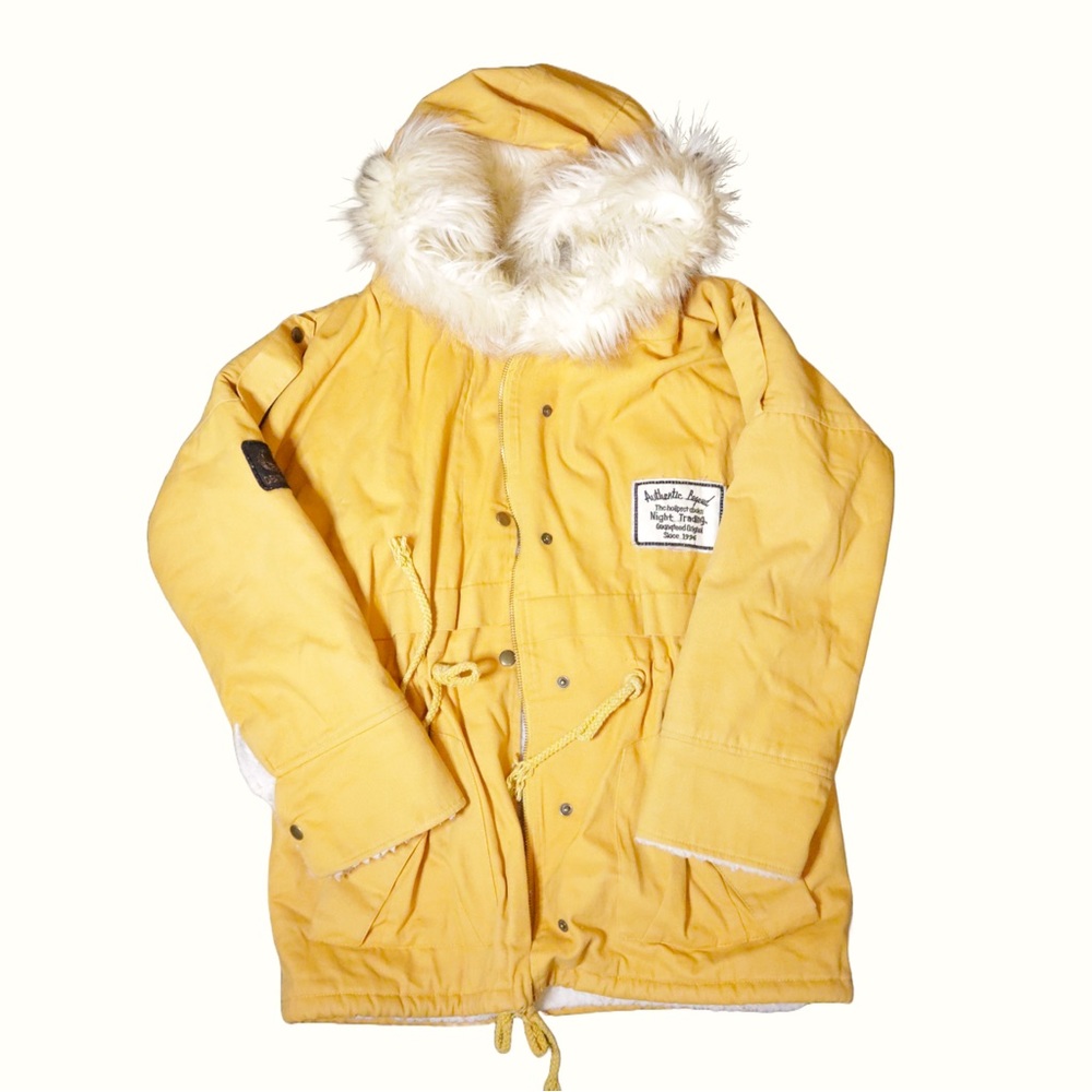 Yellow Stylish Warm Utility Jacket | Size S